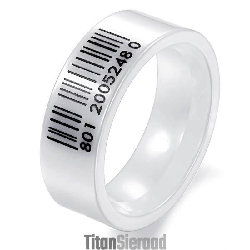 De Koningin Van De Hoogwaardige Witte Streepjescode Wolfraam Keramische Ring De Koningin Van De Hoogwaardige Witte Streepjescode Wolfraam Keramische Ring