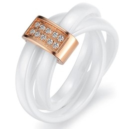 Stabiele Kwaliteit Tricyclische Wolfraam Keramische Ring Met Strass