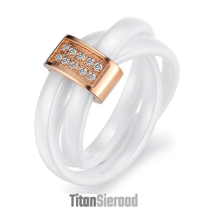 Stabiele Kwaliteit Tricyclische Wolfraam Keramische Ring Met Strass Stabiele Kwaliteit Tricyclische Wolfraam Keramische Ring Met Strass