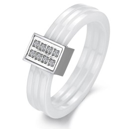 Bekend Om Zijn Hoogwaardige Tricyclische Wolfraam Keramische Ring Met Strass