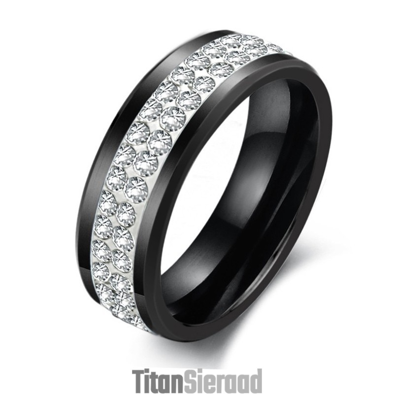 Betrouwbare Zwarte Wolfraam Keramische Ring Met Strass