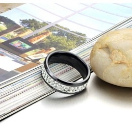 Betrouwbare Zwarte Wolfraam Keramische Ring Met Strass