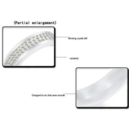 Hoogwaardige Witte Wolfraam Keramische Ring Met Strass