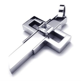 Nu Stijl Heren Titanium Kruis Hanger - Gratis Chian