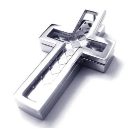 Mode Heren Titanium Kruis Hanger - Gratis Chian
