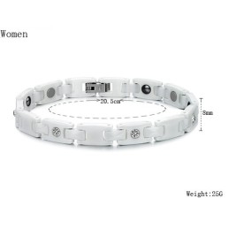 Hoogwaardige Witte Wolfraam Keramische Armband Voor Geliefden Met Strass
