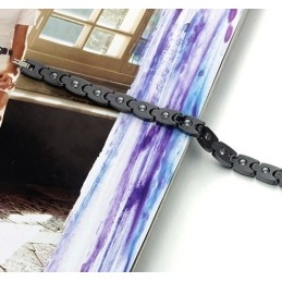 Hoogwaardige Zwarte Wolfraam Keramische Armband Met Strass