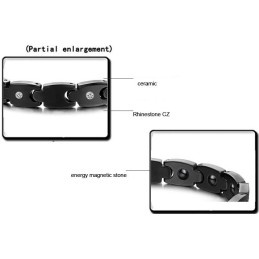 Hoogwaardige Zwarte Wolfraam Keramische Armband Met Strass