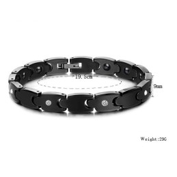 Hoogwaardige Zwarte Wolfraam Keramische Armband Met Strass