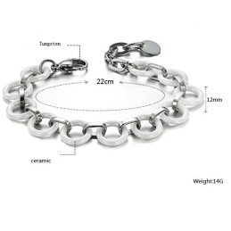 De Koningin Van Hoogwaardige Vrouwelijke Witte Wolfraam Keramische Armband