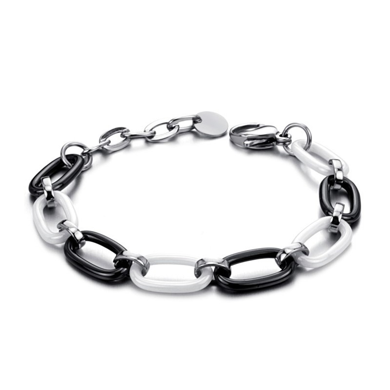 Hoogwaardige Vrouwelijke Zwart-Witte Wolfraam Keramische Armband Hoogwaardige Vrouwelijke Zwart-Witte Wolfraam Keramische Armband