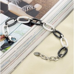 Hoogwaardige Vrouwelijke Zwart-Witte Wolfraam Keramische Armband