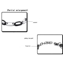 Hoogwaardige Vrouwelijke Zwart-Witte Wolfraam Keramische Armband