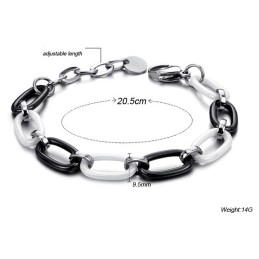 Hoogwaardige Vrouwelijke Zwart-Witte Wolfraam Keramische Armband