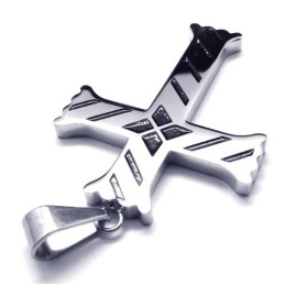 Nieuwe Stijl Heren Kruis Titanium Hanger - Gratis Chian