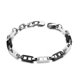 Hoogwaardige Vrouwelijke Zwart-Witte Wolfraam Keramische Armband