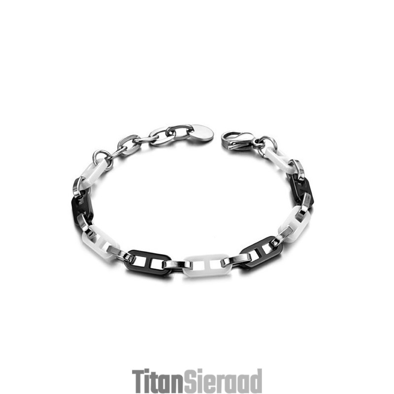 Hoogwaardige Vrouwelijke Zwart-Witte Wolfraam Keramische Armband