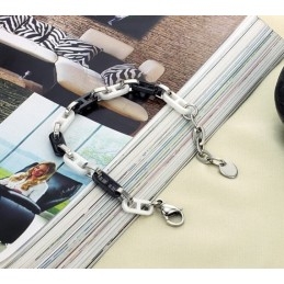 Hoogwaardige Vrouwelijke Zwart-Witte Wolfraam Keramische Armband