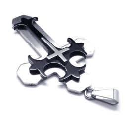 Mode Heren Titanium Kruis Hanger - Gratis Chian