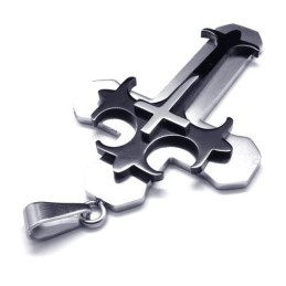 Mode Heren Titanium Kruis Hanger - Gratis Chian