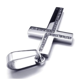 Mode Heren Kruis Titanium Hanger - Gratis Chian