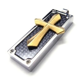 Mode Heren Titanium Kruis Hanger - Gratis Chian