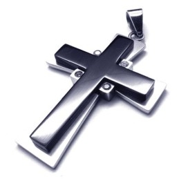 Nieuwe Stijl Zwarte Kruis Titanium Hanger - Gratis Chian