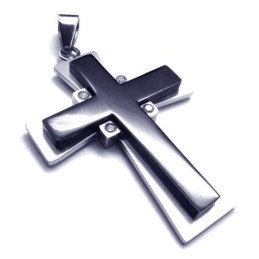 Nieuwe Stijl Zwarte Kruis Titanium Hanger - Gratis Chian