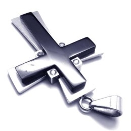 Nieuwe Stijl Zwarte Kruis Titanium Hanger - Gratis Chian