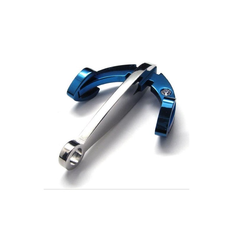 Mode Blauwe Anker Titanium Hanger - Gratis Chian Mode Blauwe Anker Titanium Hanger - Gratis Chian