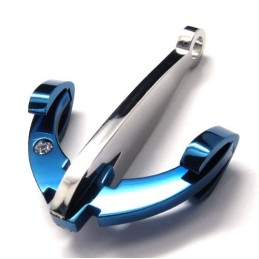 Mode Blauwe Anker Titanium Hanger - Gratis Chian