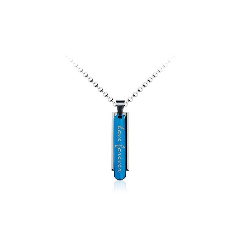 Mode Heren Blauwe Titanium Hanger - Gratis Ketting - Gratis Ketting Mode Heren Blauwe Titanium Hanger - Gratis Ketting - Gratis Ketting