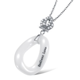Hoogwaardige Vrouwelijke O-Lettertype Wolfraam Keramische Ketting