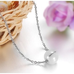 Breed Scala Aan Vrouwelijke Wolfraam Keramische Ketting Met Kralen