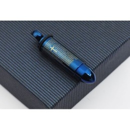 Cool Blue Bullet Titanium Hanger Voor Heren - Gratis Ketting
