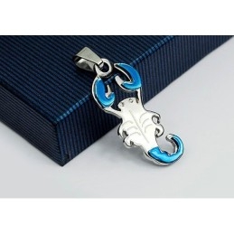 Blauwe Herenschorpioenachtige Mode-Titanium Hanger - Gratis Ketting