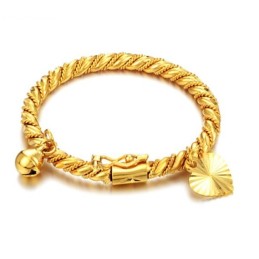 Goed Verkopende Over De Hele Wereld Kinder 18K Vergulde Armband Met Bel