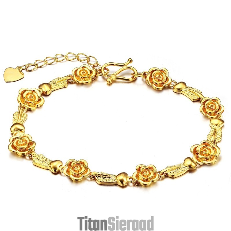 Hoogwaardige Damesarmband Van 18 Karaat Verguld Goud Hoogwaardige Damesarmband Van 18 Karaat Verguld Goud