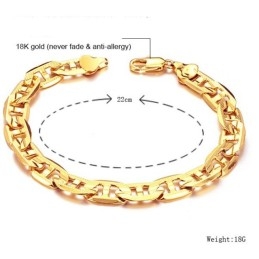 Brede Variëteiten Mannelijke G-Lettertype 18K Vergulde Armband