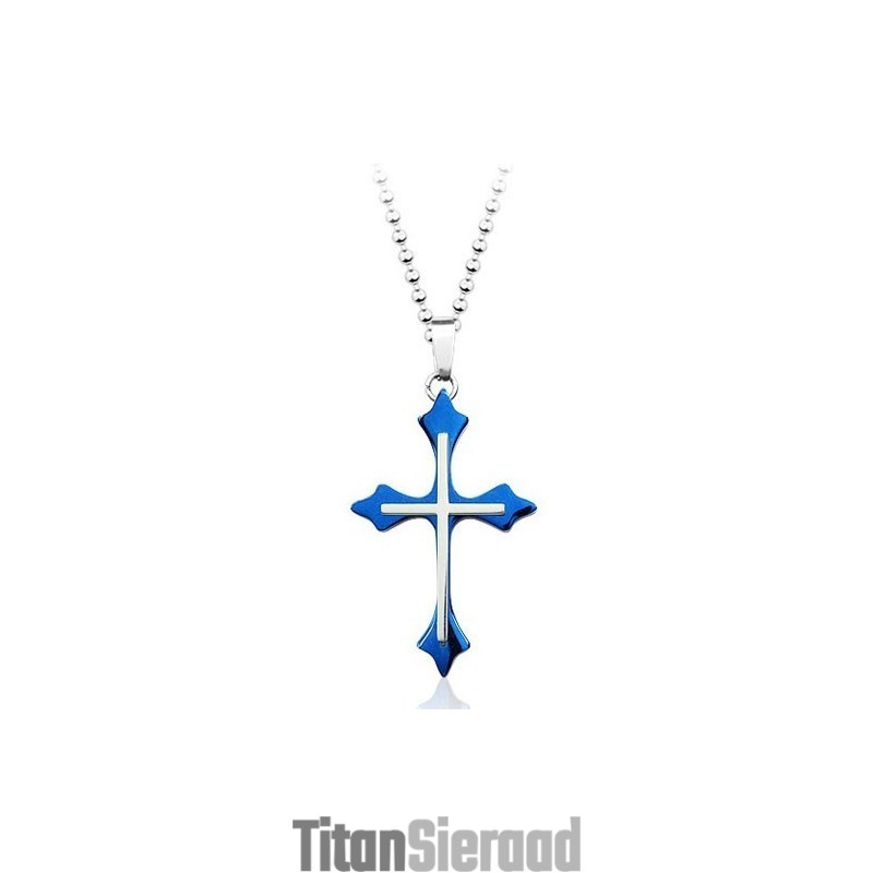 Populaire Herenblauwe Titanium Hanger - Gratis Ketting Populaire Herenblauwe Titanium Hanger - Gratis Ketting