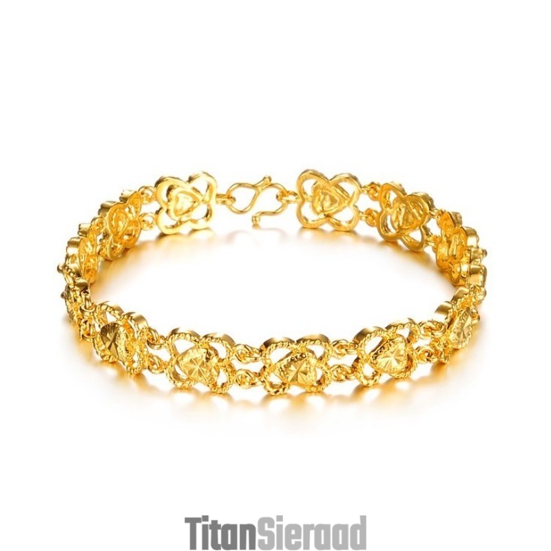Hoogwaardige Damesarmband Van 18 Karaat Verguld Goud Hoogwaardige Damesarmband Van 18 Karaat Verguld Goud
