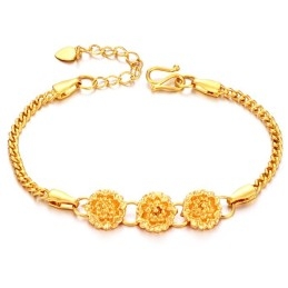 Stabiele Kwaliteit Vrouwelijke Bloemvormige 18K Vergulde Armband