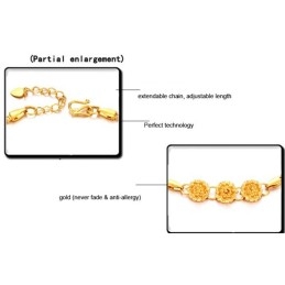 Stabiele Kwaliteit Vrouwelijke Bloemvormige 18K Vergulde Armband