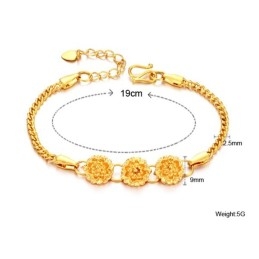 Stabiele Kwaliteit Vrouwelijke Bloemvormige 18K Vergulde Armband