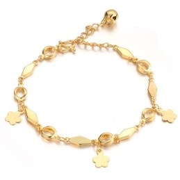 Brede Variëteiten Dames 18K Vergulde Armband Met Bel