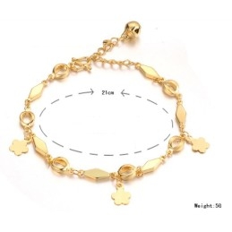 Brede Variëteiten Dames 18K Vergulde Armband Met Bel