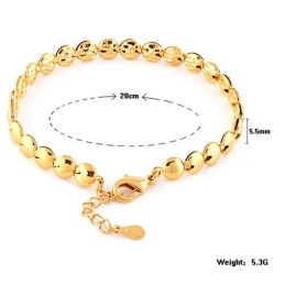Stabiele Kwaliteit Vrouwelijke Platte Ronde 18K Vergulde Armband
