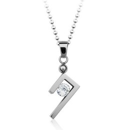 Eenvoudige En Stijlvolle Zilveren Titanium Hanger - Gratis Ketting