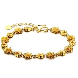 Betrouwbare Kwaliteit Vrouwelijke Bloemvormige 18K Vergulde Armband