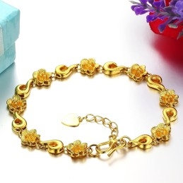 Betrouwbare Kwaliteit Vrouwelijke Bloemvormige 18K Vergulde Armband